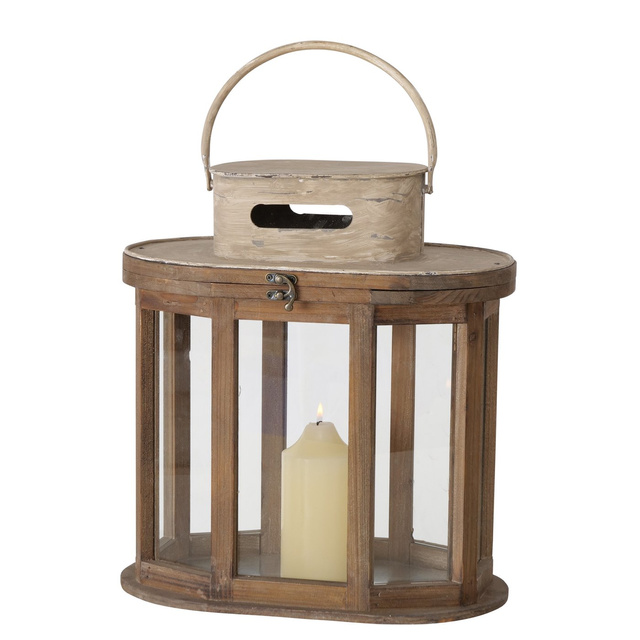 Set 2 felinare  din lemn Laurie