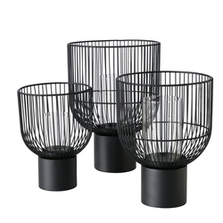 Set 3 sfeșnice  metalice Candy,  negru