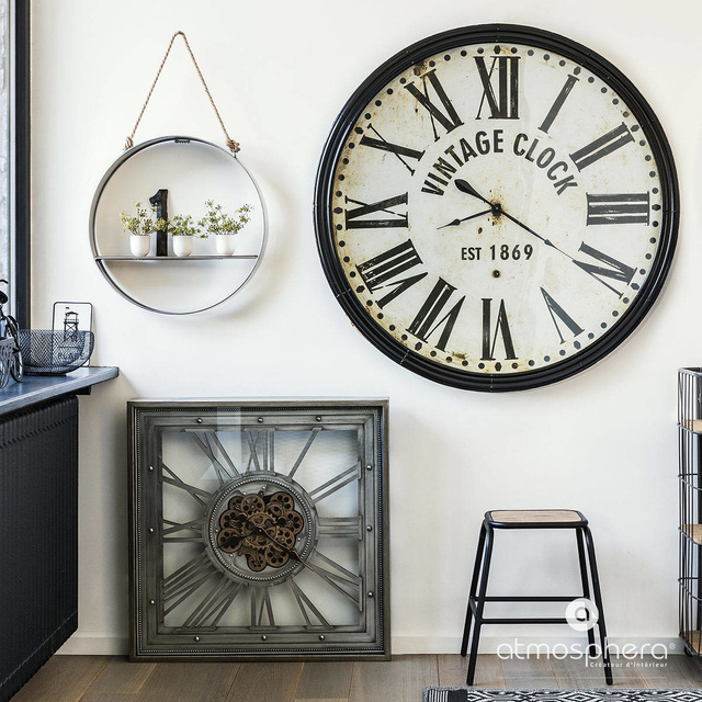 Ceas de perete MECA, metal, 80 x 80 cm