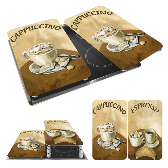 Plăci de protecție din sticlă COFFEE pentru aragaz – 2 bucăți, WENKO, cafea