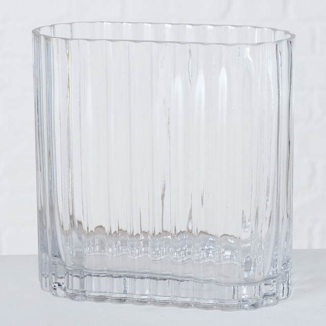 Set 2 vaze din sticla Tulipa, alungite, transparent