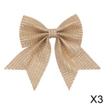 Funda de iuta cu fir auriu, 12 x 13 cm, 3 buc