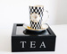 Cutie de ceai din lemn TEA, 9 compartimente, negru