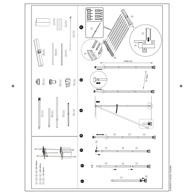 Sistem de dulap telescopic cu cos de rufe, Hercules, WENKO