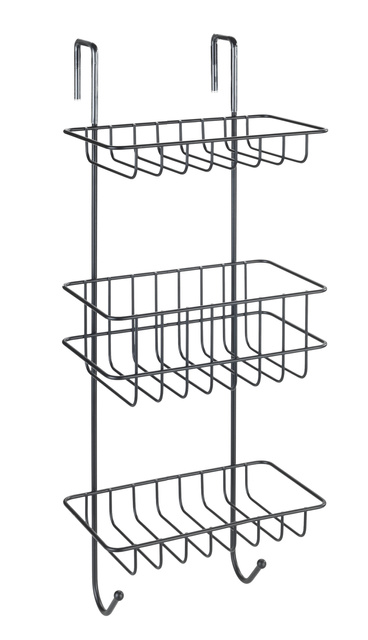 Raft de baie suspendat pentru cabină de duș REVIGIO, 3 niveluri, WENKO, negru