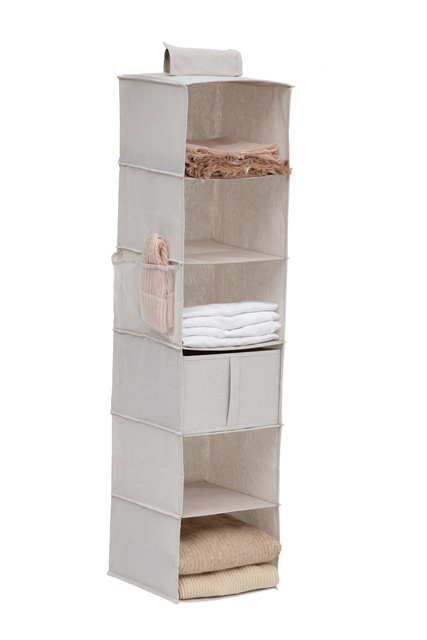 Organizator suspendat pentru dulap DRESSY, 6 compartimente, 30 x 30 x 127 cm