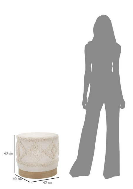 Puf rotund tuftat DAMASCO, Ø 40 cm