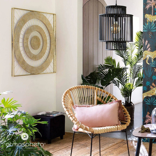 Decor de perete metalic LOUISE, 90 x 90 cm