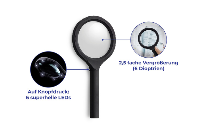 Lupa LED universala, Ø 8,5 cm, Maximex