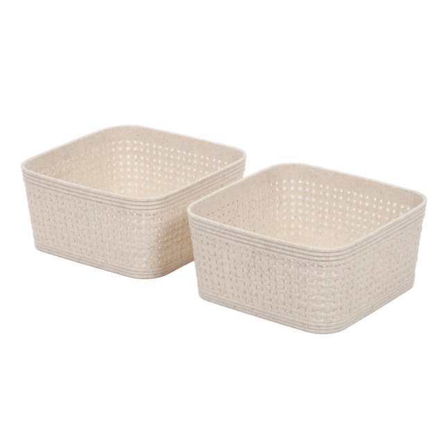 Coșuri de organizare din plastic, 12 x 12 x 6 cm, 2 buc.