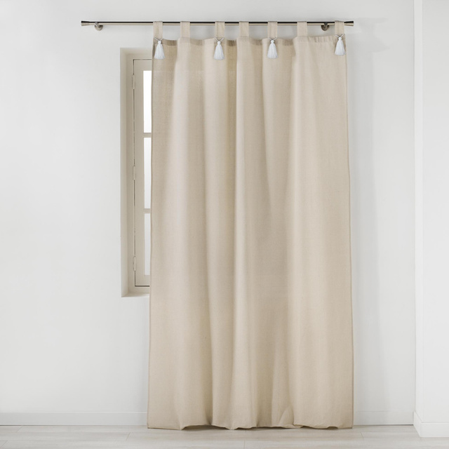 Perdea cu franjuri pe curele, CYRINE, 140 x 240 cm