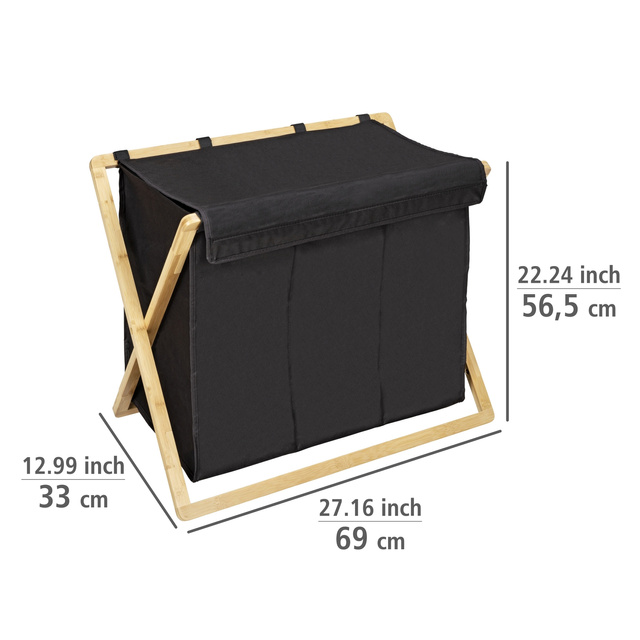 Coș de rufe pe cadru de bambus, Ecori, WENKO