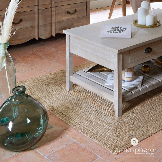 Covor dreptunghiular din iută, 120 x 170 cm, țesut, natural