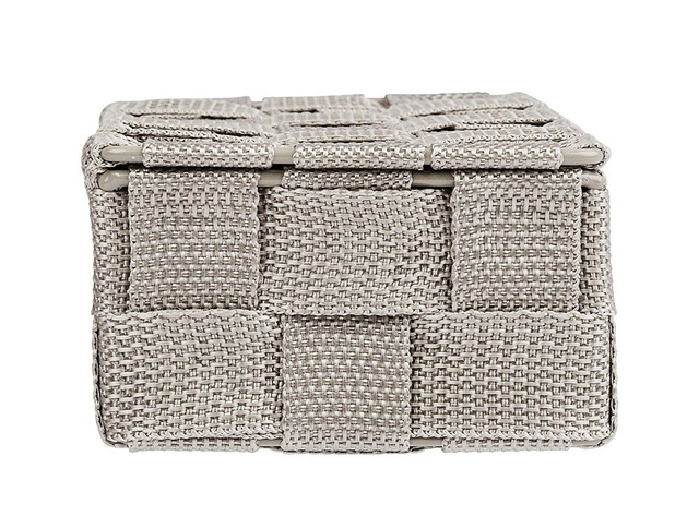 Organizer cu capac ADRIA, recipient pentru baie, WENKO, gri închis