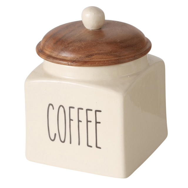 Recipient pentru alimente din ceramică, capac din lemn, SUGGY