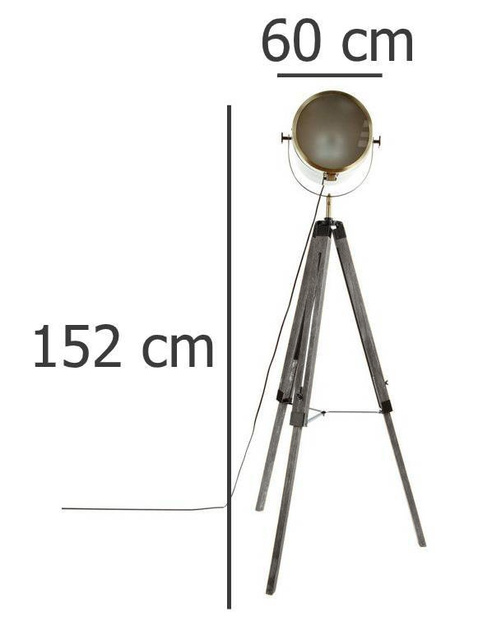 Lampă de podea pe 3 picioare, înălțime 152 cm, maro