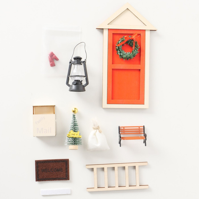 Ușa elfului DIY, decor pentru perete, 17 cm