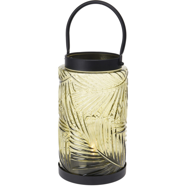 Felinar LED, sticla colorata, 26 cm