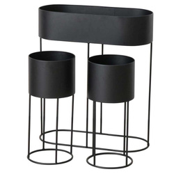 Set 3  suporturi pentru  flori Aurela, negru