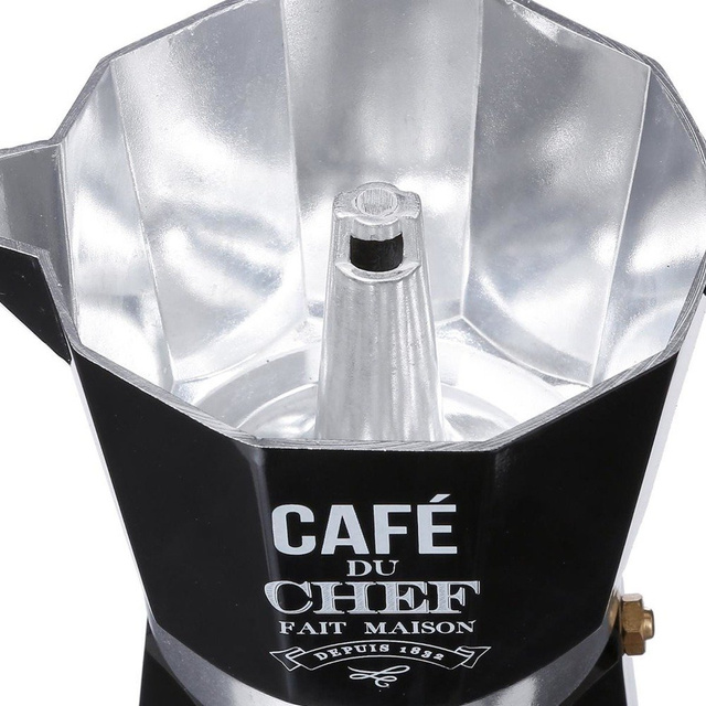 Cafetiera din aluminiu, Negru, 1,4 L