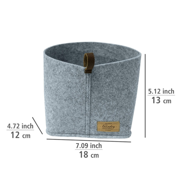 Organizator pentru produse cosmetice si articole mici FELI, imitatie de pasla, gri, 18 x 13 x 12 cm, Wenko