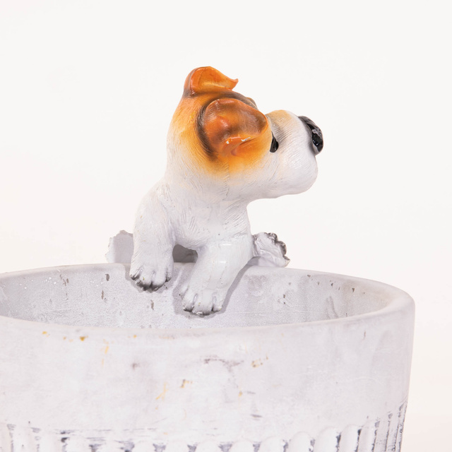 Decor pentru ghiveci, in forma de catel