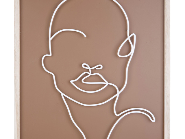 Decor de perete cu motiv metalic al feței, ART LINE