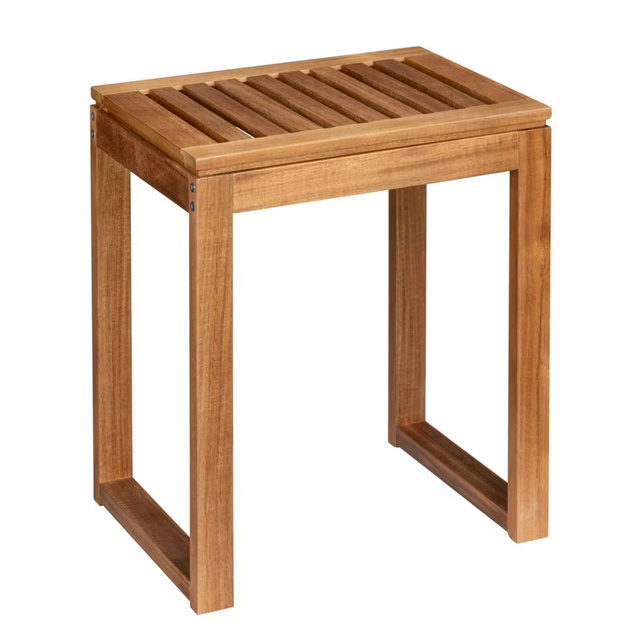 Taburet de baie din lemn de salcâm FONDI, înălțime 46 cm