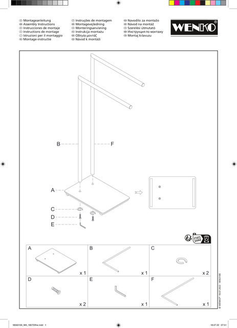Suport metalic pentru prosoape RECCO, cu doua brate