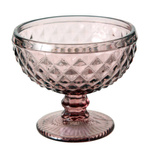 Cupa pentru desert si inghetata, sticla roz, Ø 12 cm