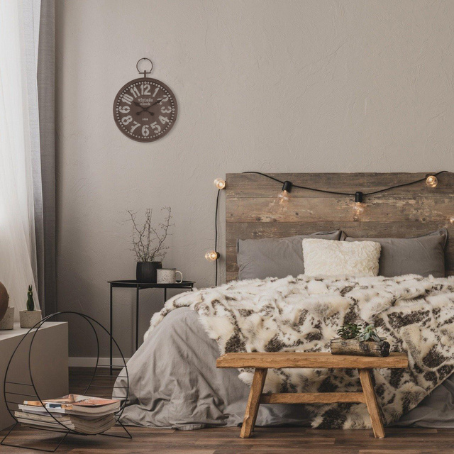 Ceas de perete VINTAGE, Negru, Ø 45 cm, Atmosphera