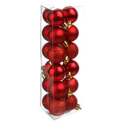 Globuri de Crăciun din plastic, diverse modele, Ø 3 cm, 18 buc.