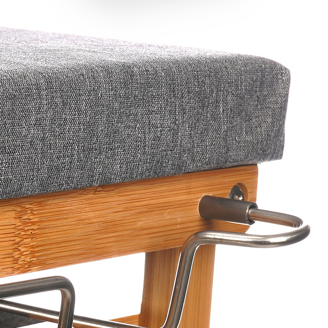 Comodă din bambus cu masă de călcat și coș de rufe BAMY, 111 x 34 x 82 cm