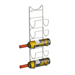Raft metalic pentru vin, montat pe perete, 5 sticle