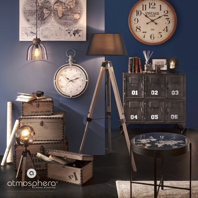 Lampa de podea din lemn, cu picioare si abajur RUNO, inaltime 145 cm