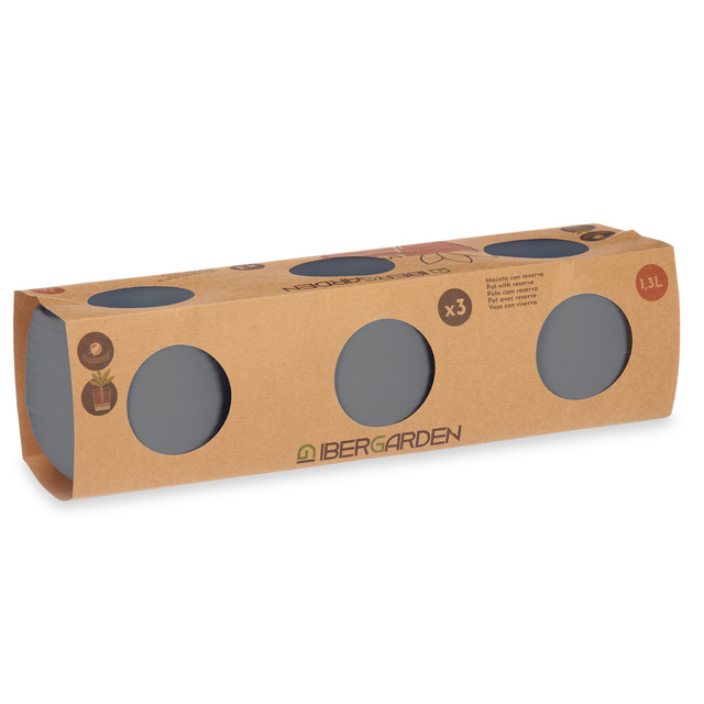 Ghivece de flori cu auto-udare, plastic, 3 buc, Ø 10 cm