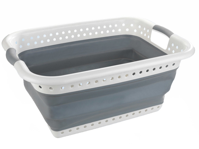 Coș de rufe, recipient pliabil din plastic cu 2 mânere - 38 l