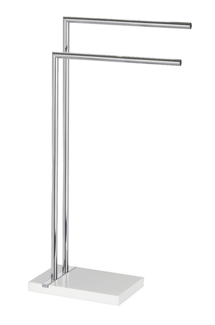 Suport pentru prosoape NOBLE WHITE - cu 2 brațe, cromat, WENKO, alb