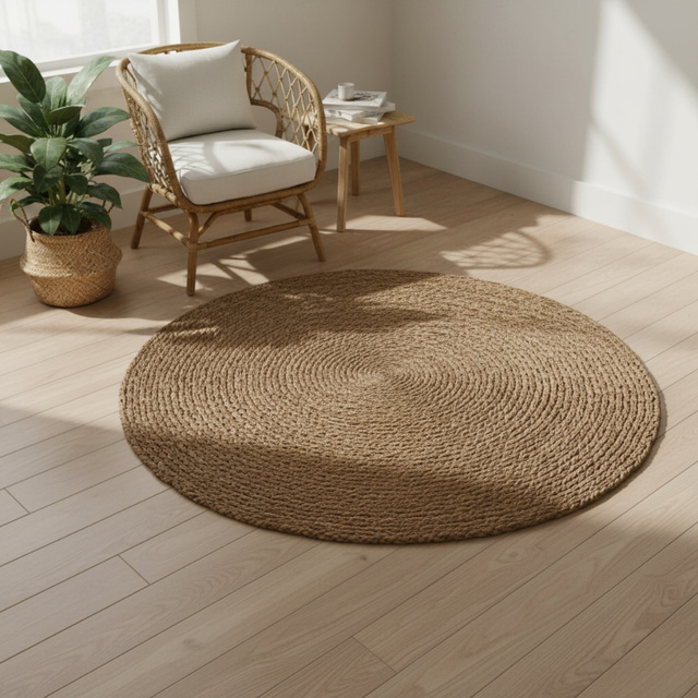 Covor rotund împletit KIN, Ø 80 cm