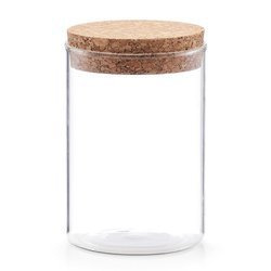 Borcan depozitare, Zeller, 400ml, 12x7,5cm, Sticla/Pluta