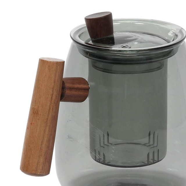 Cana pentru infuzare din sticlă gri TWISTED LIME, 800 ml