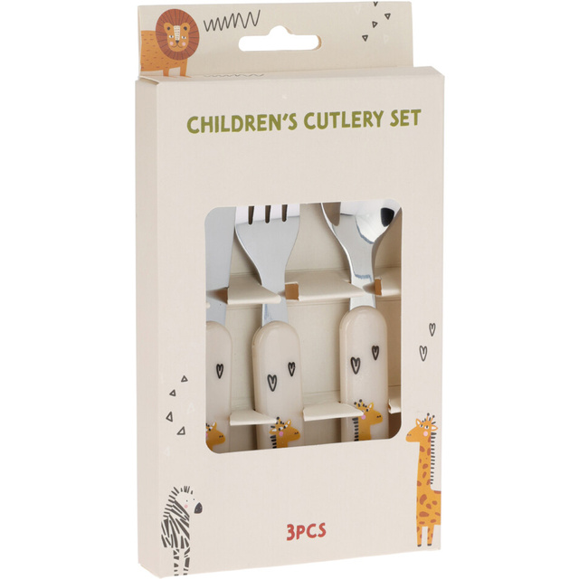 Set de tacamuri pentru copii cu maner din plastic, 3 bucati
