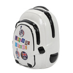 O pușculiță din ceramică colorată cu motiv de călătorie