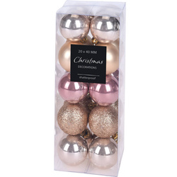 Set globuri de Craciun, Ø 4 cm, 20 bucati