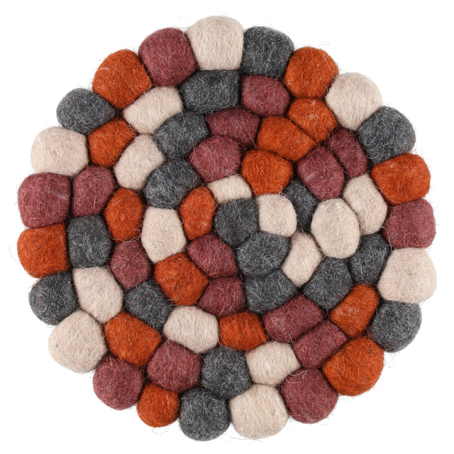 Suport decorativ din bile de lână PIHLA, Ø 20 cm