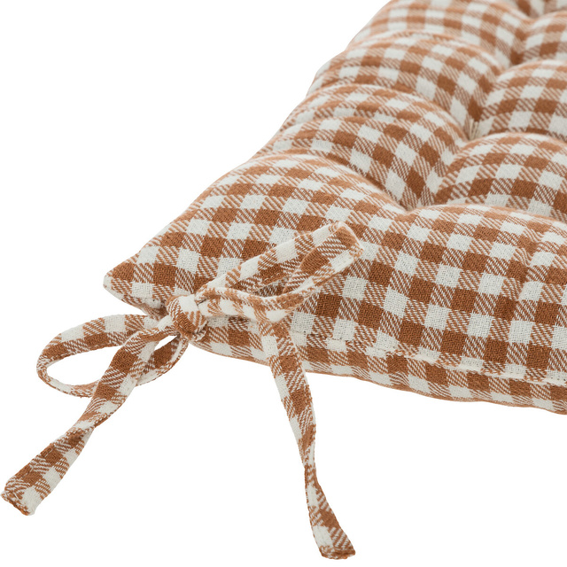 Perna scaun in carouri, cu legaturi, FLORAL, 38 x 38 cm