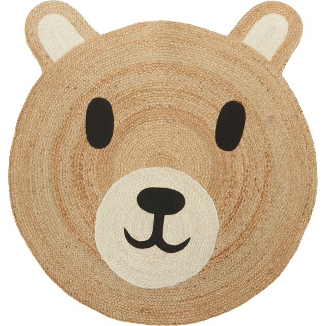 Covoraș pentru camera copiilor NIMI, urs cu urechiușe, Ø 90 cm