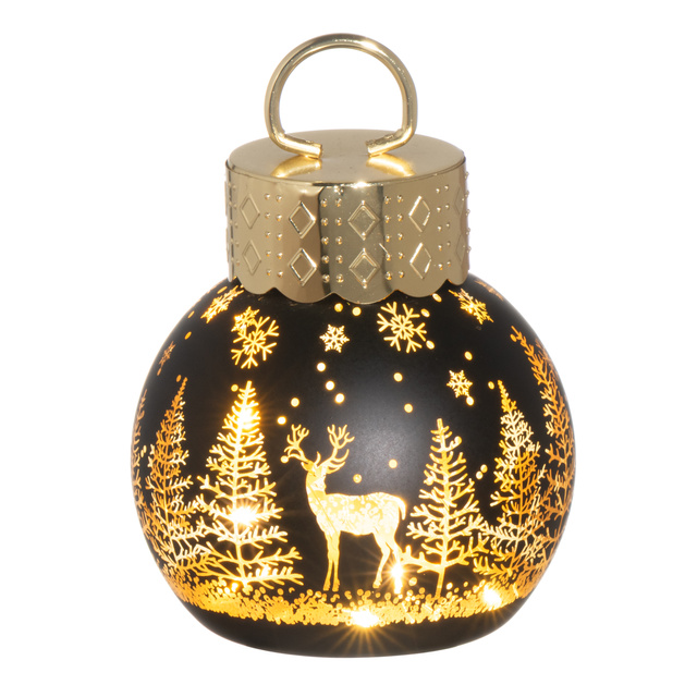 Lampă LED în formă de glob cu ren, Ø 10 cm