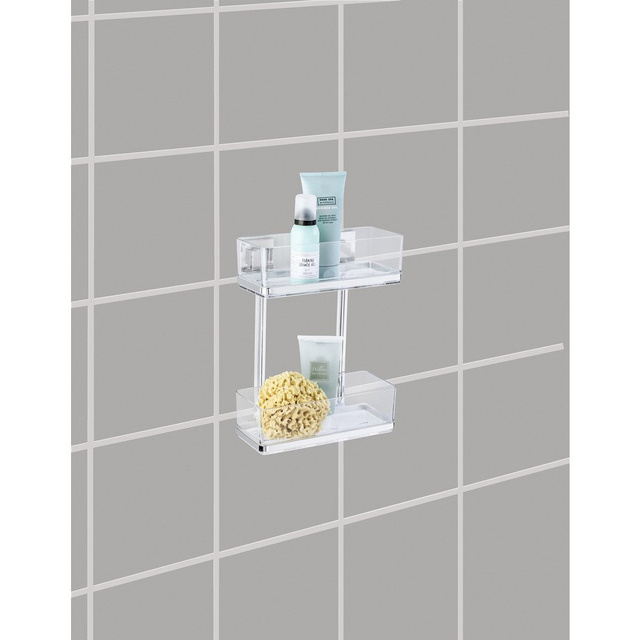 Raft baie cu 2 niveluri QUADRO, Transparent, 32,5x25,5x14 cm, WENKO