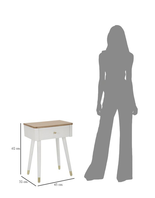 Noptiera cu sertar si blat din lemn